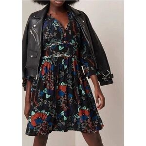 Ba&sh Agatha Abstract Floral Boho Mini Dress